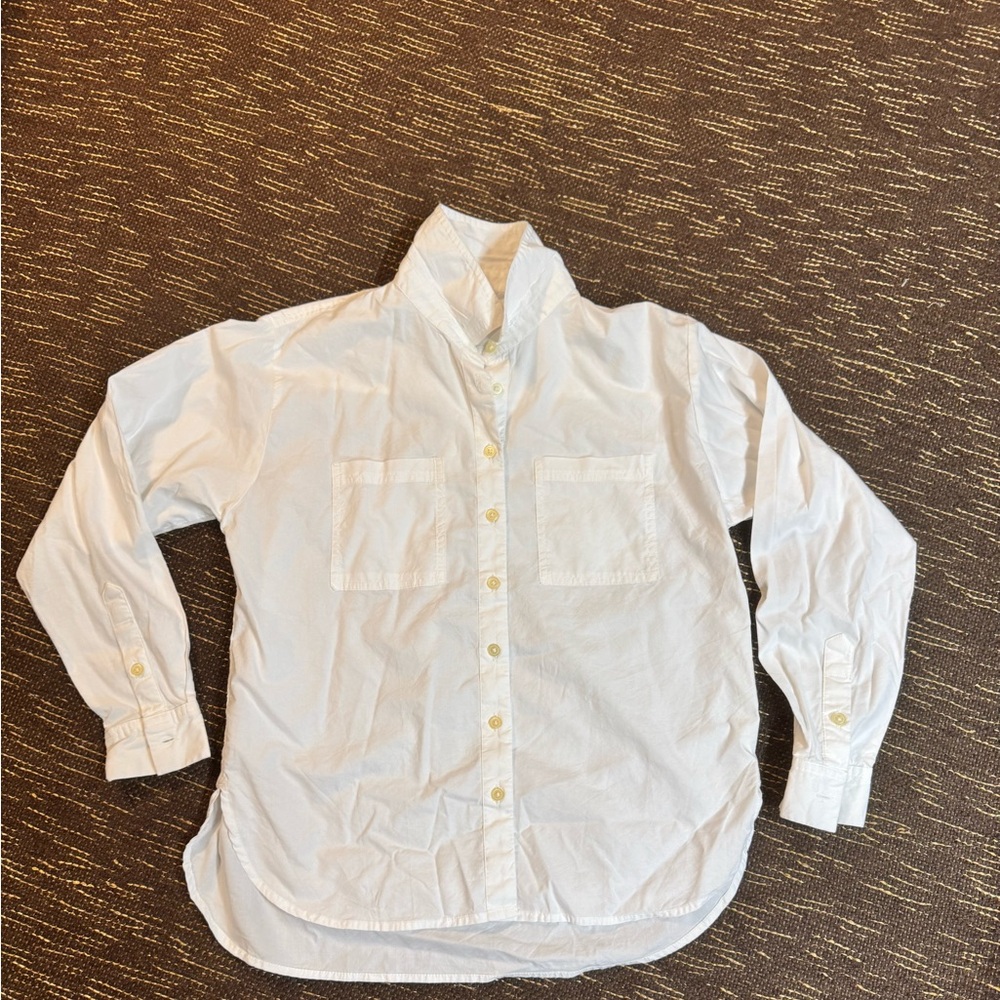 LOFT White CLASSIC Button Down Shirt